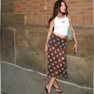 Zara POLKA DOT ASYMMETRIC SKIRT